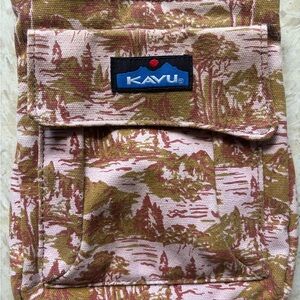 Kavu Pink and Brown Scenic Canvas Pouch